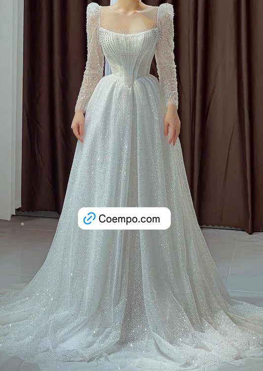 The Cosmopolitan Shinny Long Sleeves gown