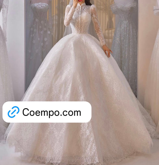 The Cosmopolitan High neck lace ball gown